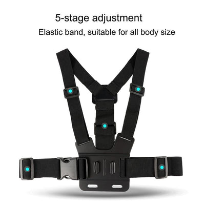 Adjustable Body Mount Belt With Phone Clamp For Action Cameras And Smartphones