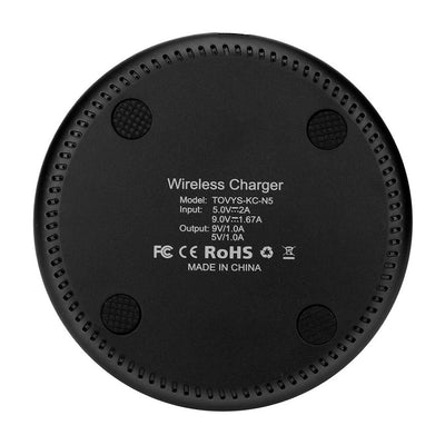 9V 1A Qi Fast Wireless Charger 1M Cable - Black