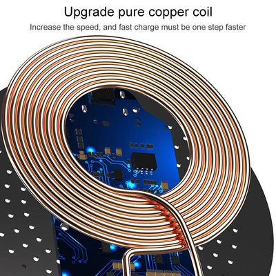 9V 1A Qi Fast Wireless Charger 1M Cable - Black