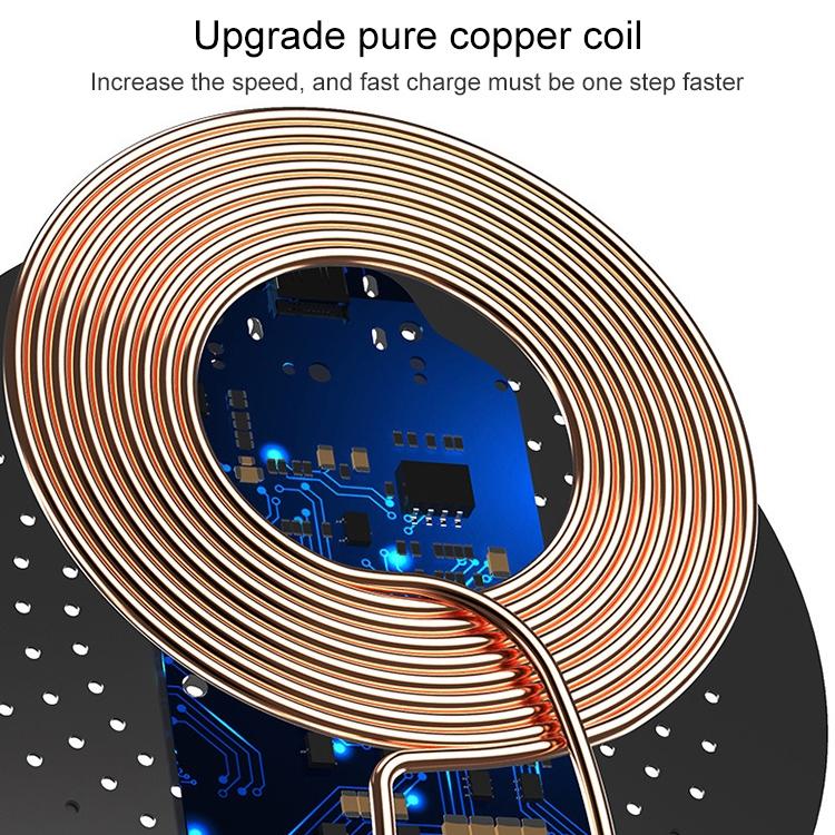 9V 1A Qi Fast Wireless Charger 1M Cable - Black