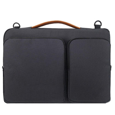 Waterproof Nylon Laptop Handbag with Trolley Strap - Fits 15-15.6 Laptops - Black