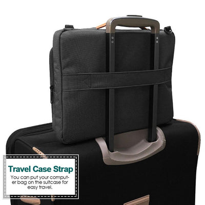 Waterproof Nylon Laptop Handbag with Trolley Strap - Fits 15-15.6 Laptops - Black
