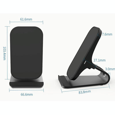 15W Dual Coil Qi Wireless Charger With Fast Charging - Black