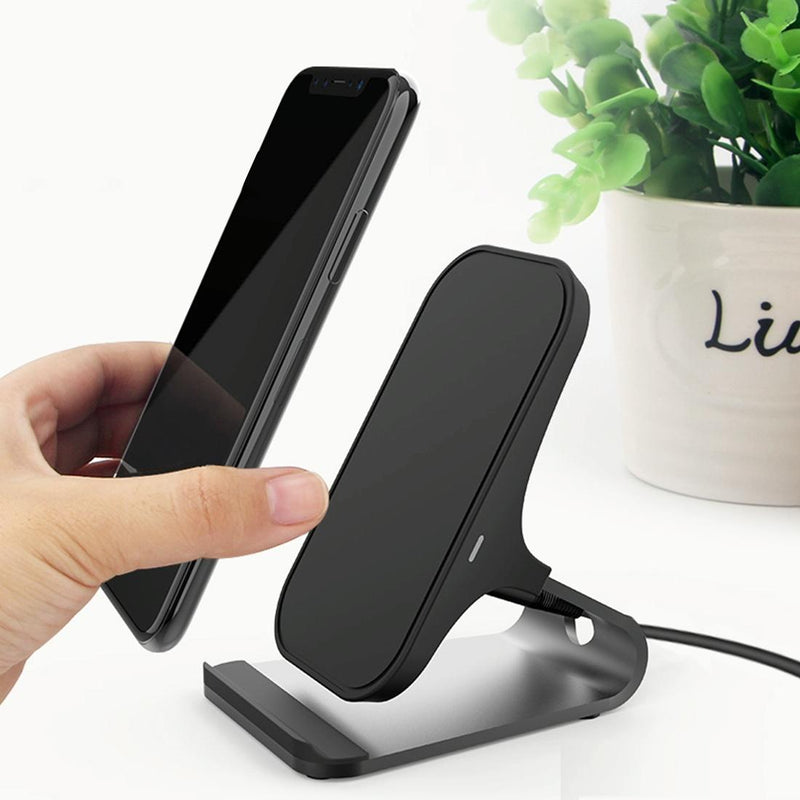 15W Dual Coil Qi Wireless Charger With Fast Charging - Black