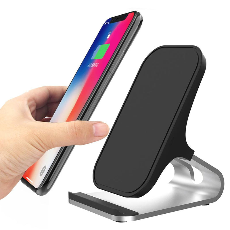 15W Dual Coil Qi Wireless Charger With Fast Charging - Black