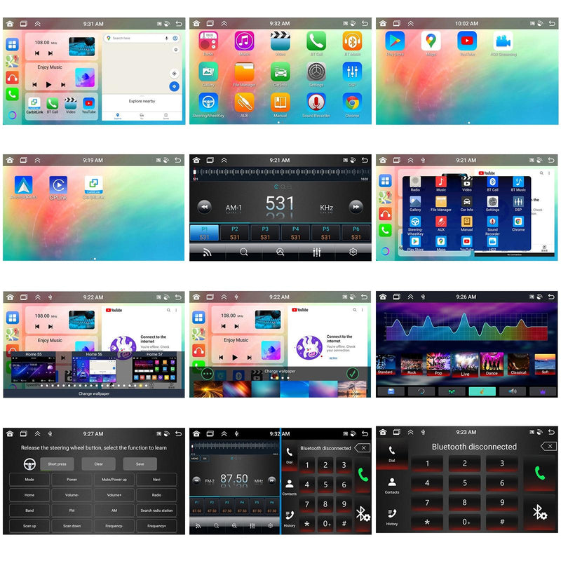 6 + 128G Android Car Bluetooth Player With Gps Navigation - Standard + Ahd Camera 9 Inch