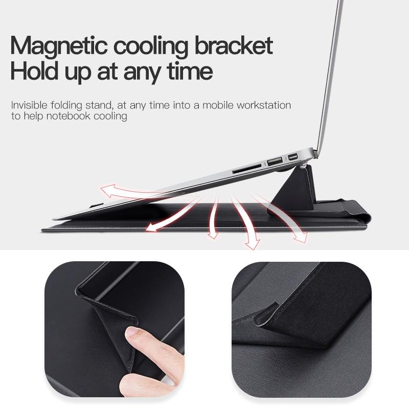 Universal Magnetic Laptop Holder Bag - Stitched Inner - Black