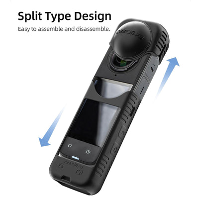 Silicone Shockproof Case and Lens Cover for Insta360 X4 by Sunnylife - Blue - Lens Body Cover Kit