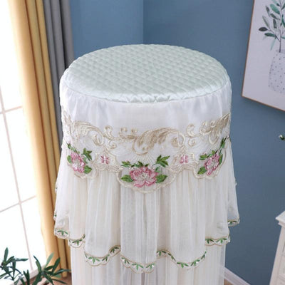 175cm Vertical Lace Air Conditioner Dust Cover - Round Column - Pink