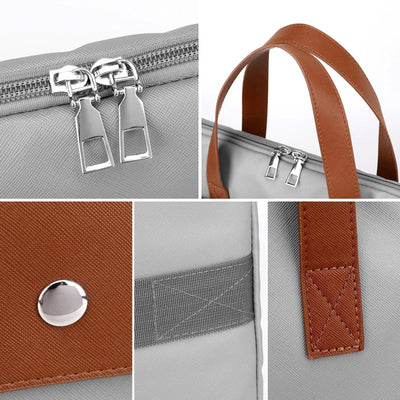 Stylish Pu Leather Laptop Bag - Briefcase Cover - Beige - 15.6 Inch