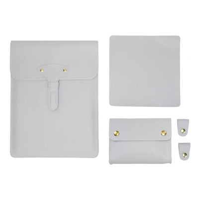 3-in-1 Waterproof Leather Laptop Liner Bag - 14 Inches - Light Yellow