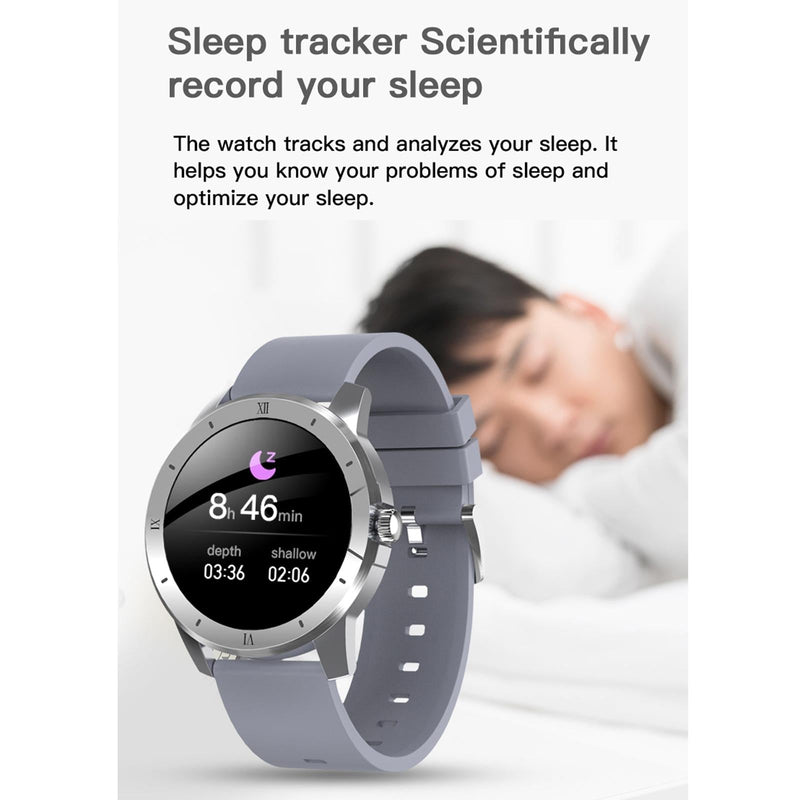 1.3 Inch Ips Colour Screen Ip68 Waterproof Smart Watch Support Bluetooth Call / Sleep Monitoring / Heart Rate Monitoring - Silicone Strap Silver