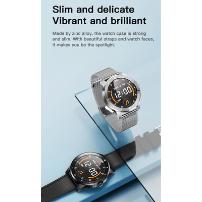 1.3 Inch Ips Colour Screen Ip68 Waterproof Smart Watch Support Bluetooth Call / Sleep Monitoring / Heart Rate Monitoring - Silicone Strap Silver