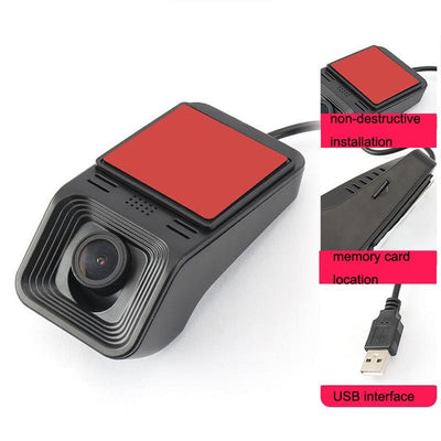 1080p Hd Car Recorder with Wifi for Parking Monitoring - Without Button + Usb Long Line