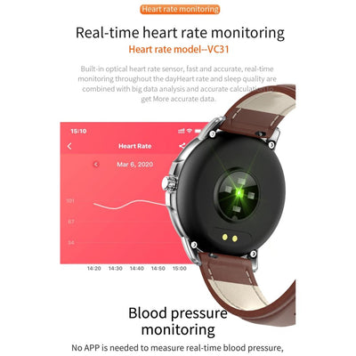 1.3 Inch Ips Colour Touch Screen Smart Watch Ip67 Waterproof Support Weather Forecast / Heart Rate Monitor / Sleep Monitor / Blood Pressure Monitoring Black