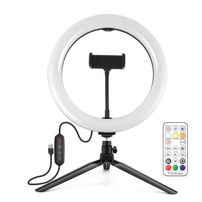 10.2 Marquee Led Beauty Light With Tripod And Remote - Dual-Colour Ring Light For Vlogging And Photography