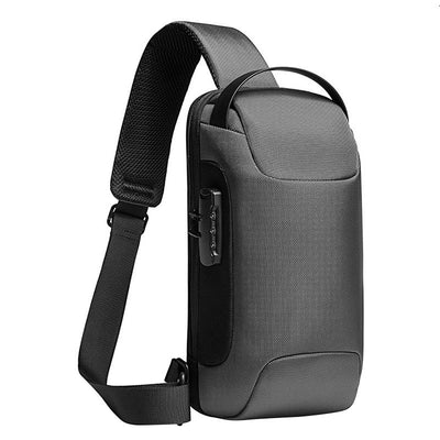 Waterproof Anti Theft Crossbody Chest Bag Men Oxford Cloth 34X18X10Cm - Black