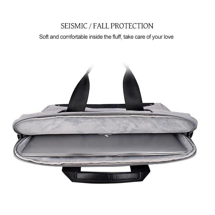 Waterproof Oxford Cloth Laptop Bag with Concealed Handle & Luggage Tie Rod - Black