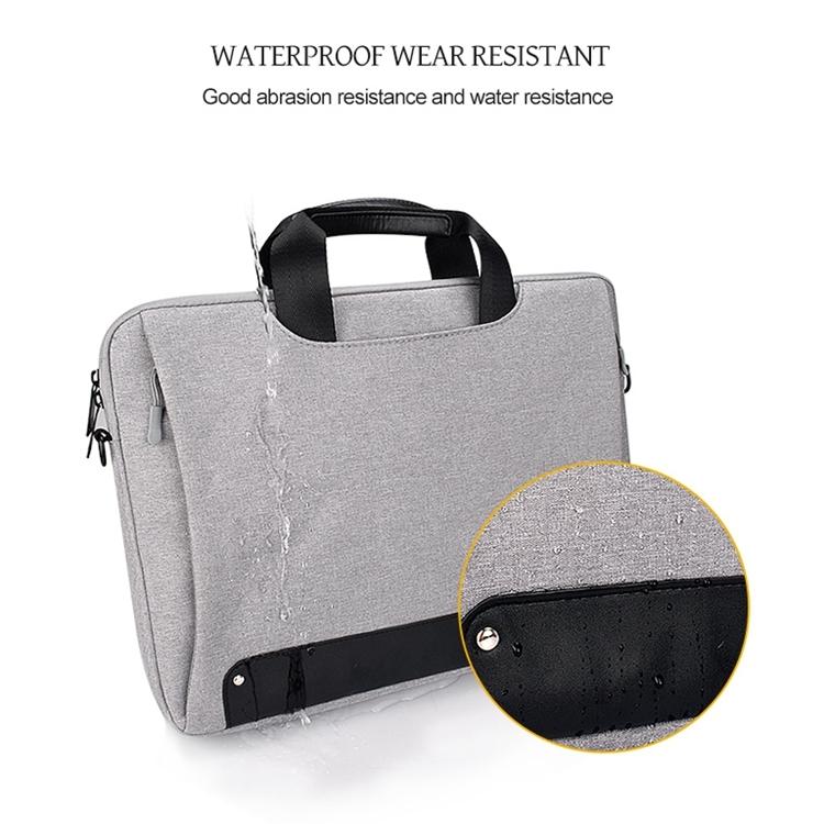 Waterproof Oxford Cloth Laptop Bag with Concealed Handle & Luggage Tie Rod - Black