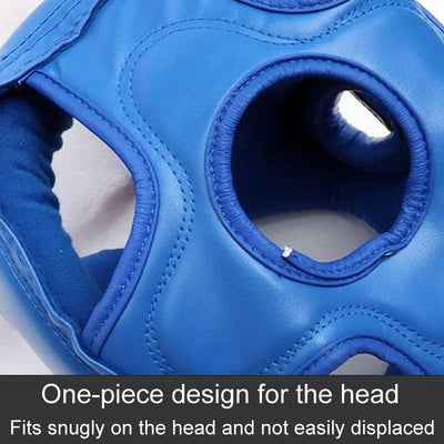 Competition Sparring Boxing Helmet For Head Protection - Blue With Mask - L