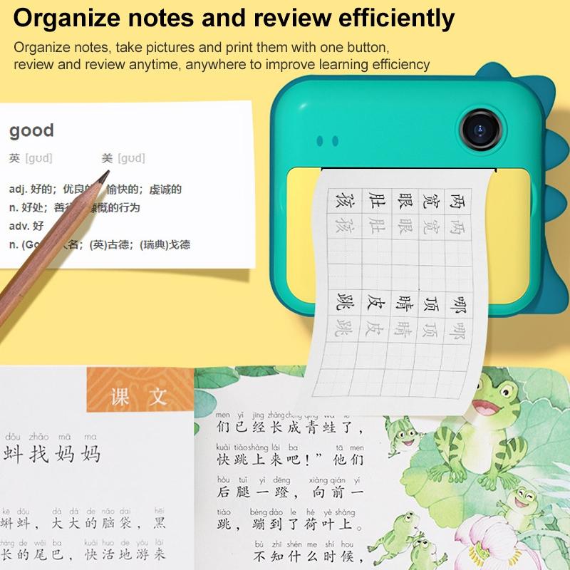 32gb Children Instant Camera with Dual-lens and Mini Print - Pink Cat - Pink Cat 32Gb