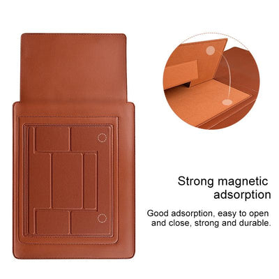 15.4 Inch Laptop Leather Sleeve Carrying Bag - Yellow