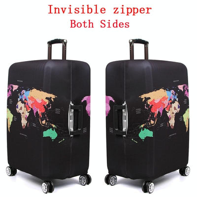 Protective Elastic Suitcase Cover - Fits 26-28 Inch Luggage - Dustproof & Scratch-Proof - Geometric Map