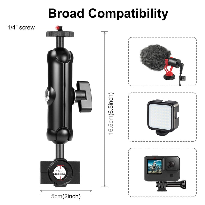 Universal Rearview Mirror Mount for Action Cameras 16.5 x 5.5cm / 6.5 x 2.0 Inch