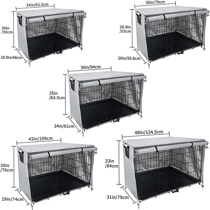 Outdoor Pet Cage Cover - Oxford Cloth Dustproof Rainproof Sunscreen - 94x61x63.5cm - Black