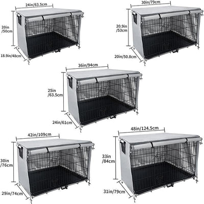 Outdoor Pet Cage Cover - Oxford Cloth Dustproof Rainproof Sunscreen - 94x61x63.5cm - Black