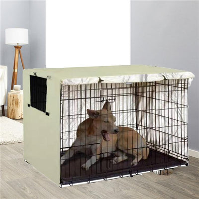 Outdoor Pet Cage Cover - Oxford Cloth Dustproof Rainproof Sunscreen - 94x61x63.5cm - Black