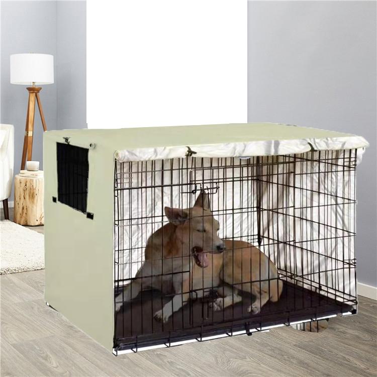 Outdoor Pet Cage Cover - Oxford Cloth Dustproof Rainproof Sunscreen - 94x61x63.5cm - Black