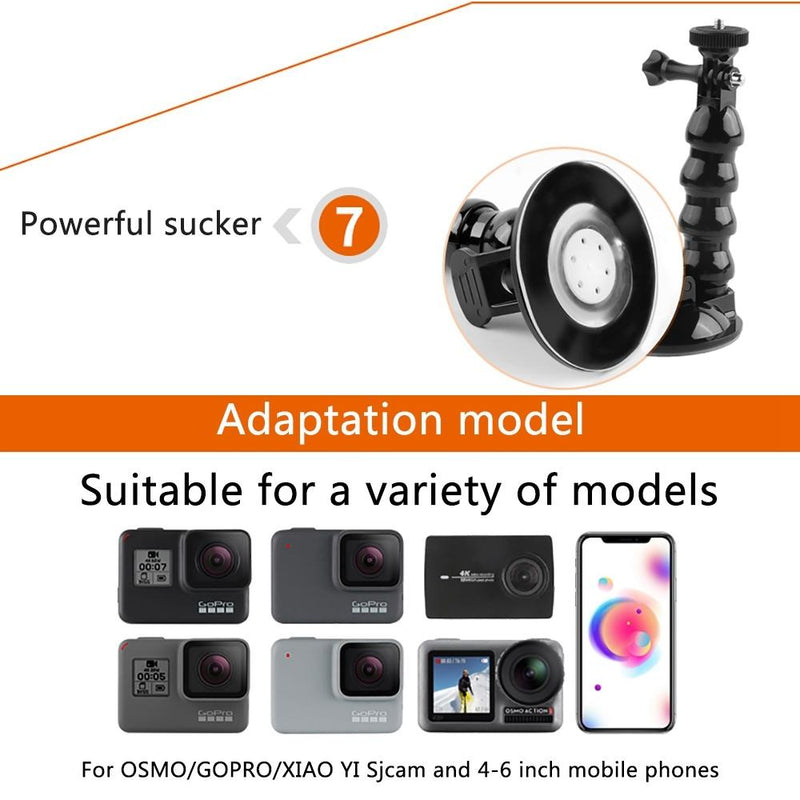 Universal Suction Cup Mount for Gopro and Other Action Cameras