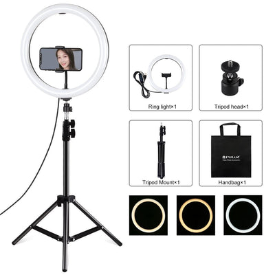 11.8 Led Ring Light with Tripod and Phone Clamp - 3 Modes Dual Colour Temperature Dimmable - Perfect for Vlogging and Live Streaming