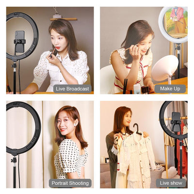 11.8 Led Ring Light with Tripod and Phone Clamp - 3 Modes Dual Colour Temperature Dimmable - Perfect for Vlogging and Live Streaming