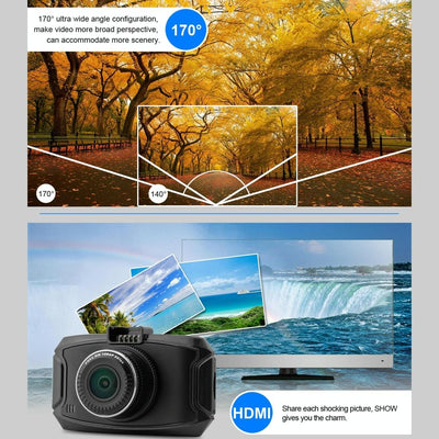 2.7 Lcd Car Dvr Camera with 170 Degree Wide Angle 2304 x 1296p Hd Screen