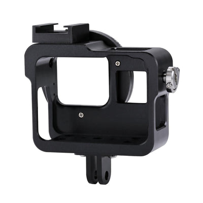 Aluminum Protective Cage with Uv Lens for Gopro Hero 2018 / 7 / 6 / 5 - 52mm - Black