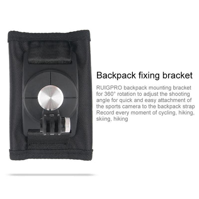360 Degree Rotating Quick Release Backpack Strap Mount for Gopro Hero12