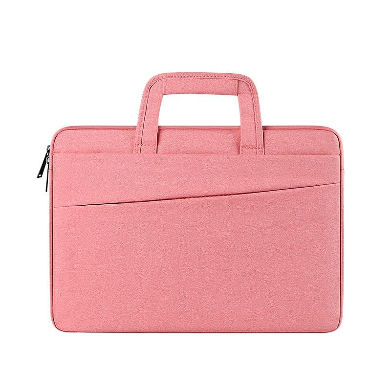 15.6 Inch Multi-Compartment Laptop Sleeve With Waterproof Storage - Pink