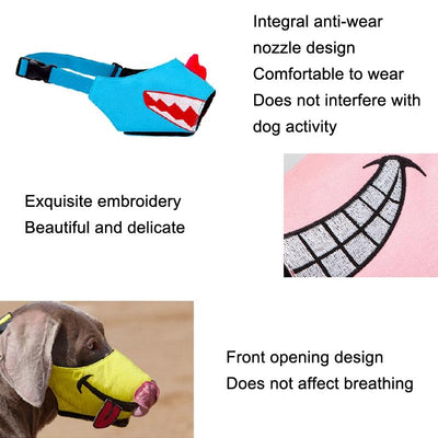Cartoon Dog Mouth Cover Anti-Bite Nylon Dog Mask - Size L - Pink - Xl