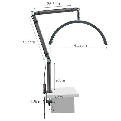 Adjustable Beauty Light For Eyelash Techs - 16 Inch - Black