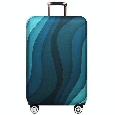 29-32 Inch Travel Suitcase Dust Covers - Elastic & Abrasion-Resistant - Blue Ripple