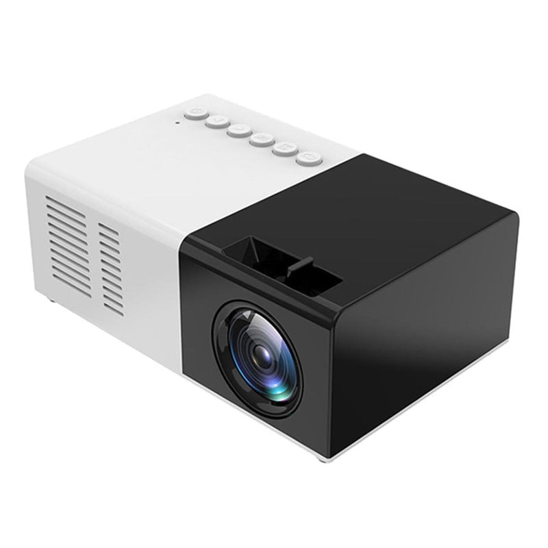 Portable Mini Led Home Theater Projector - 15 Ansi Lumens 1920X1080P - Black White