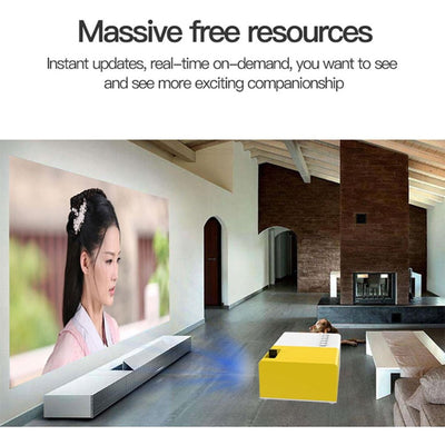 Portable Mini Led Home Theater Projector - 15 Ansi Lumens 1920X1080P - Black White