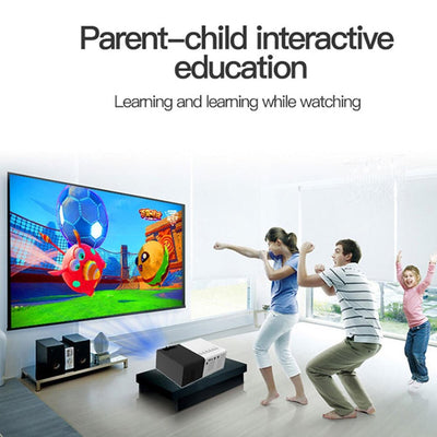 Portable Mini Led Home Theater Projector - 15 Ansi Lumens 1920X1080P - Black White