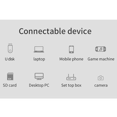 Portable Mini Led Home Theater Projector - 15 Ansi Lumens 1920X1080P - Black White