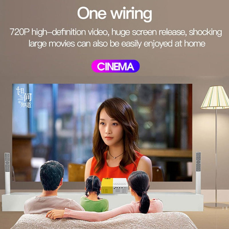 Portable Mini Led Home Theater Projector - 15 Ansi Lumens 1920X1080P - Black White