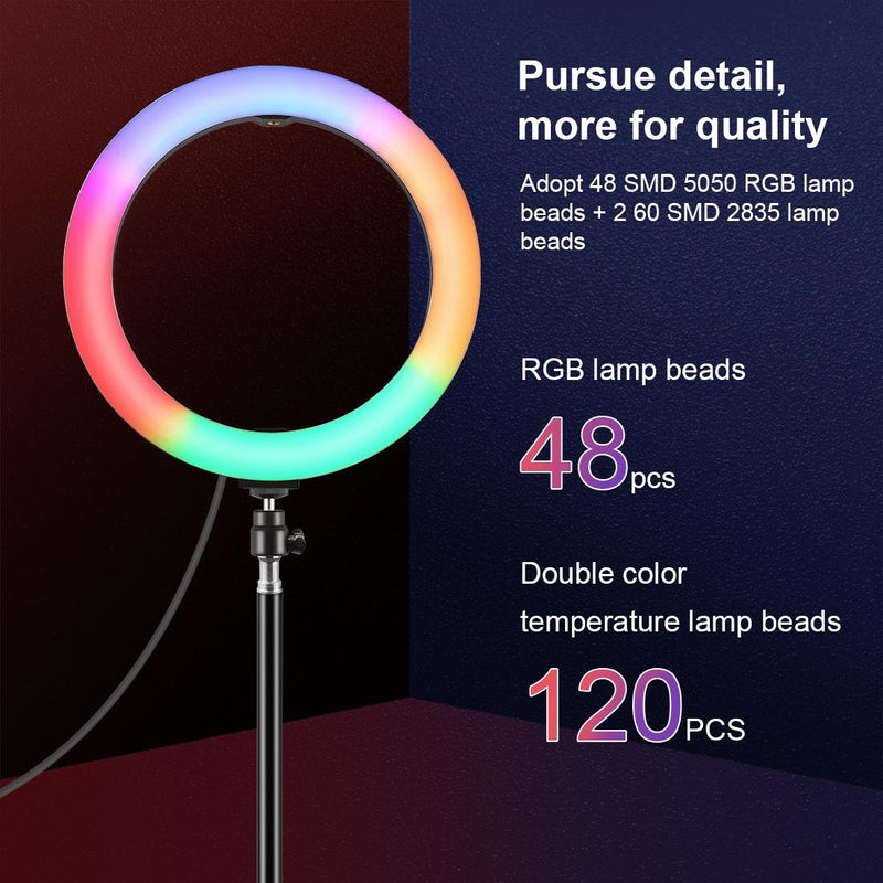 10.2 Curved Led Ring Light with Dual-colour Temperature Remote and Tripod