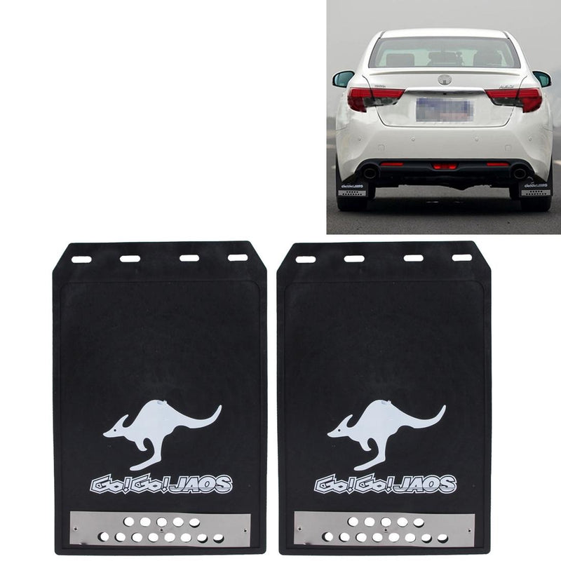 2 Pcs Premium Heavy Duty Molded Splash Mud Flaps Auto Front And Rear Fender Guard Small Size Random Pattern Delivery - Black