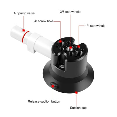 Aluminum Alloy 3 Car Suction Cup Mount